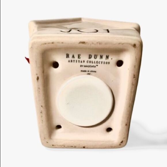 Rae Dunn By Magenta Ceramic JOY Birdhouse Christmas W Mistletoe On Back New. - Picture 7 of 8